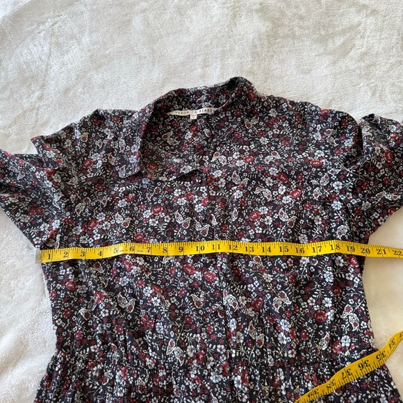 Veronica Beard Floral Rory Dress Black Combo Button Down Collared size 12 - Picture 8 of 10